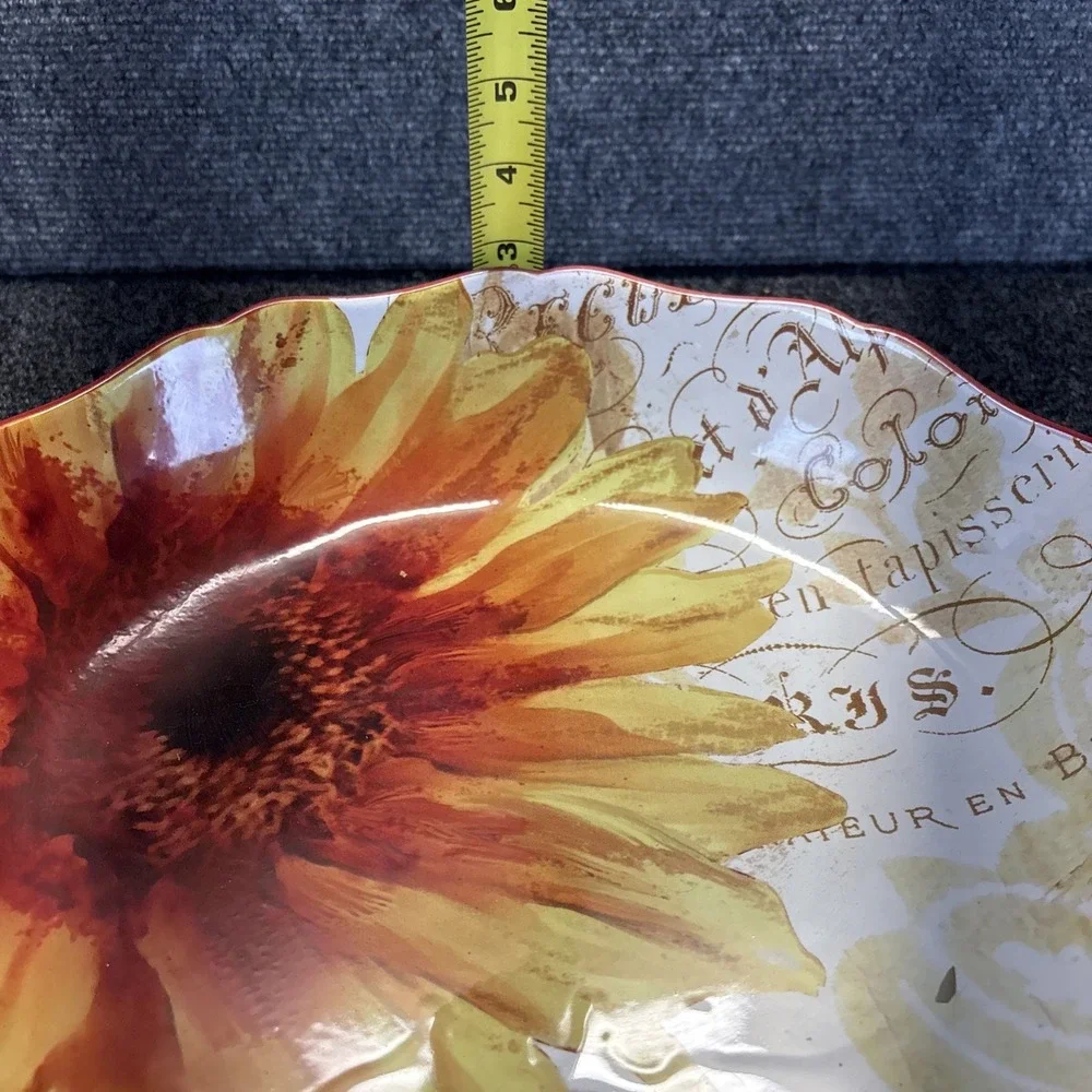 Certified International~Paris Sunflower Ceramic Pasta Serving Bowl~13
